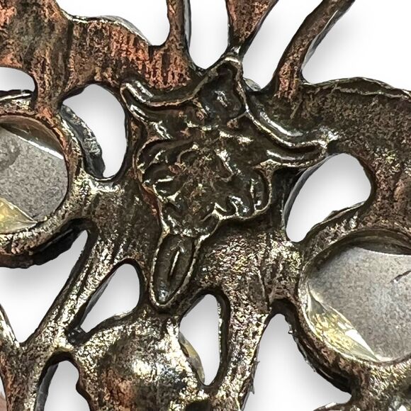 Womens Cuff Bracelet Jeweled Hinged Rhinestone Silver Green Fashion Statement - Picture 13 of 13